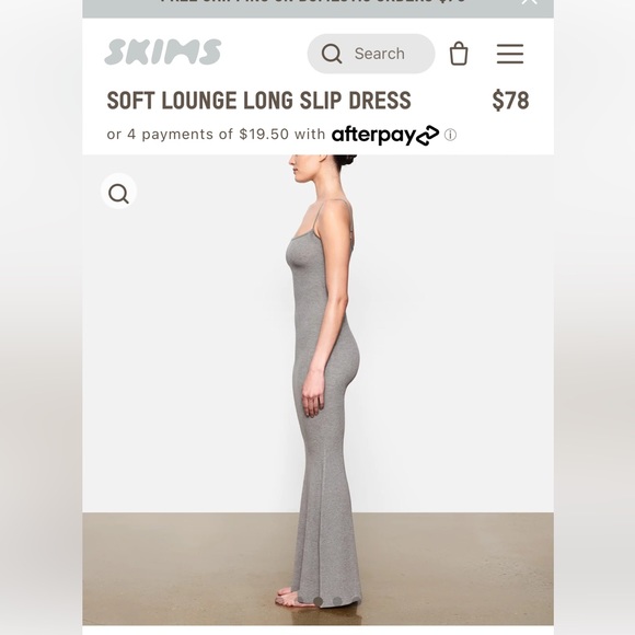 soft lounge long slip dress heather grey SKIMS | Dresses | Skims shoes:Executive